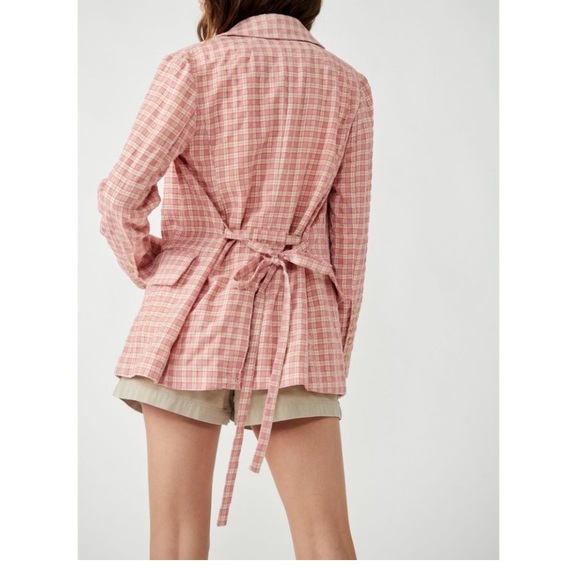 🌸🧡💕FREE PEOPLE Olivia Gingham Blazer - Picture 5 of 13